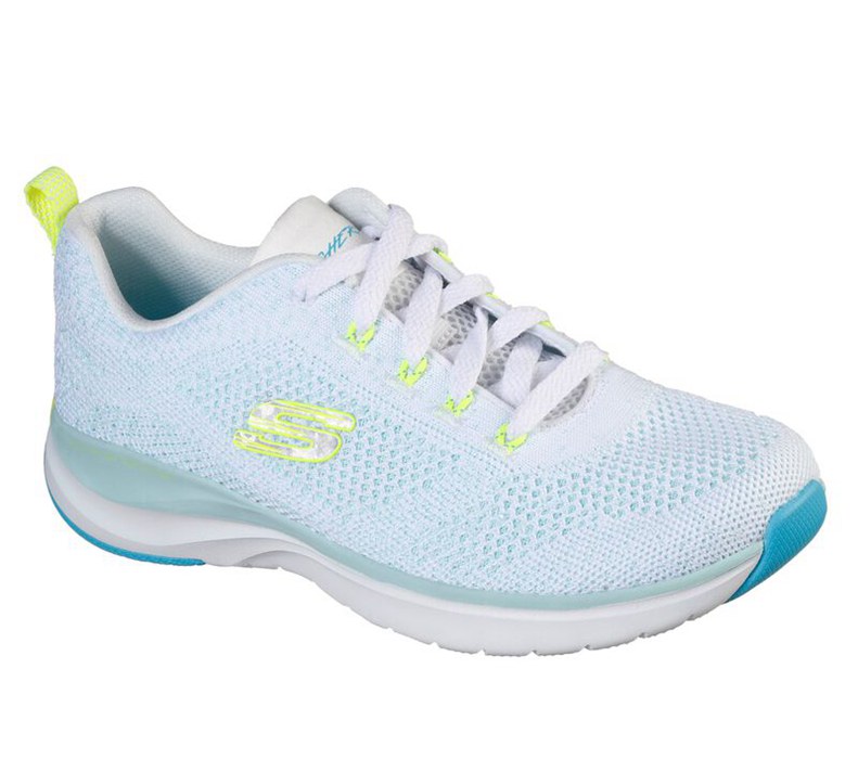 Skechers Dam Vita/Turkos Sneakers - Ultra Groove - Sverige (LJRCU-8412)